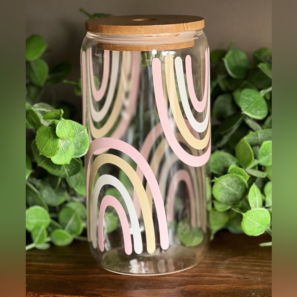 Rainbow glass coffee glasses
